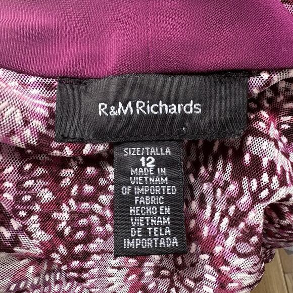 R&M RICHARDS Open Front Layering Cardigan Size 12 | Textured Sheer Purple Pink - Picture 3 of 11